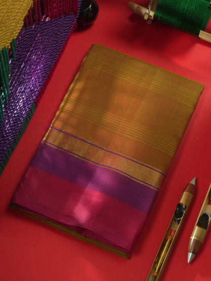 Royal Blue Light Weight Beautiful Pure Silk Saree With Three Layer Border