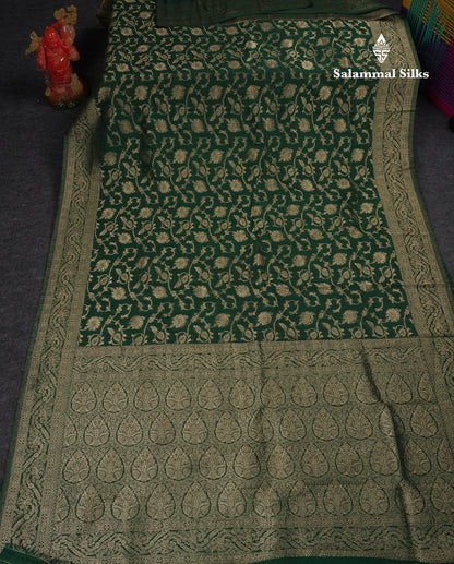 Beautiful Maroon Semi Georgette Saree With Fancy Border