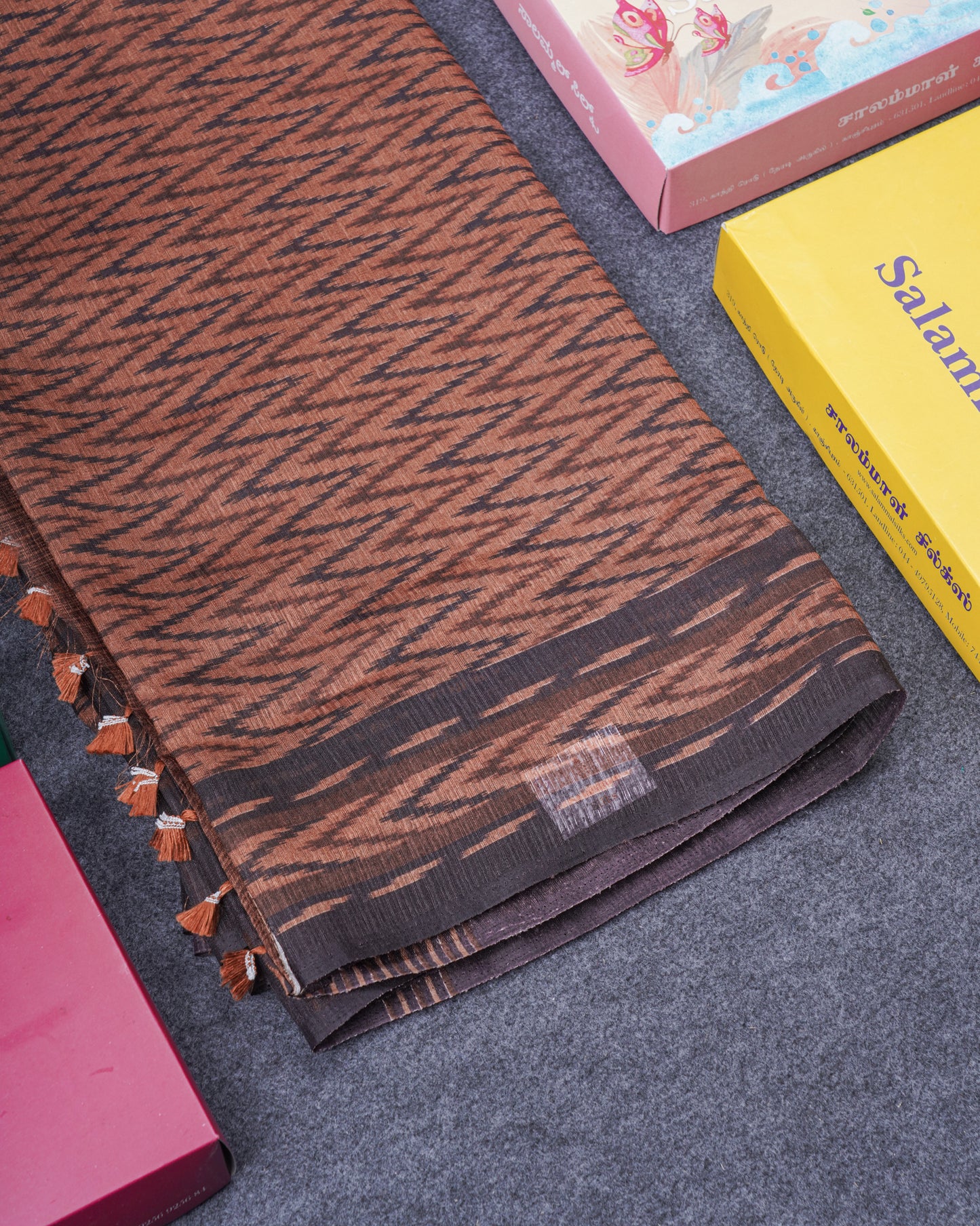 Ramar Blue Semi Tussar Fancy Saree With Contrast Black Border