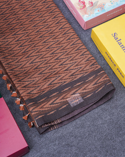 Ramar Blue Semi Tussar Fancy Saree With Contrast Black Border