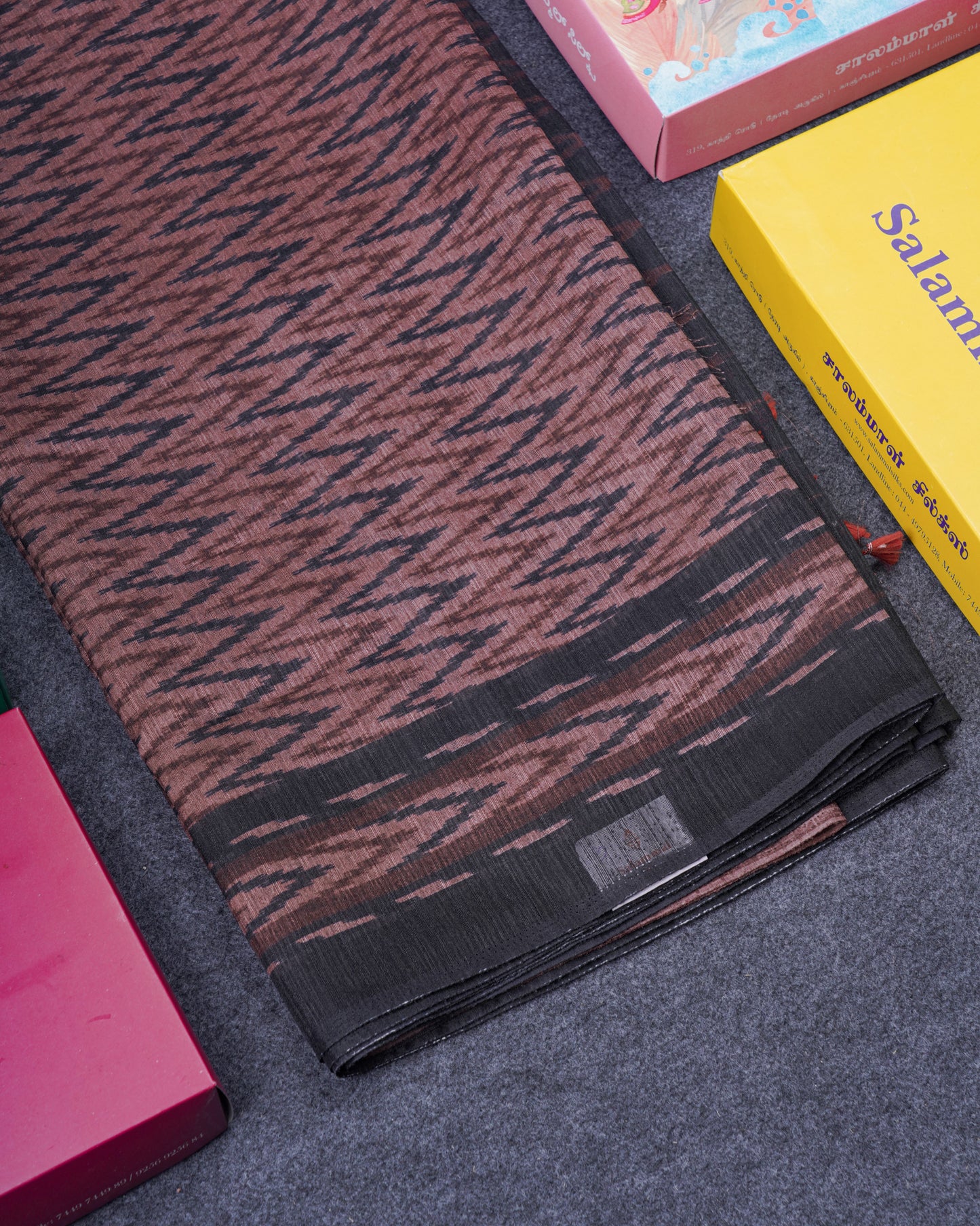 Ramar Blue Semi Tussar Fancy Saree With Contrast Black Border