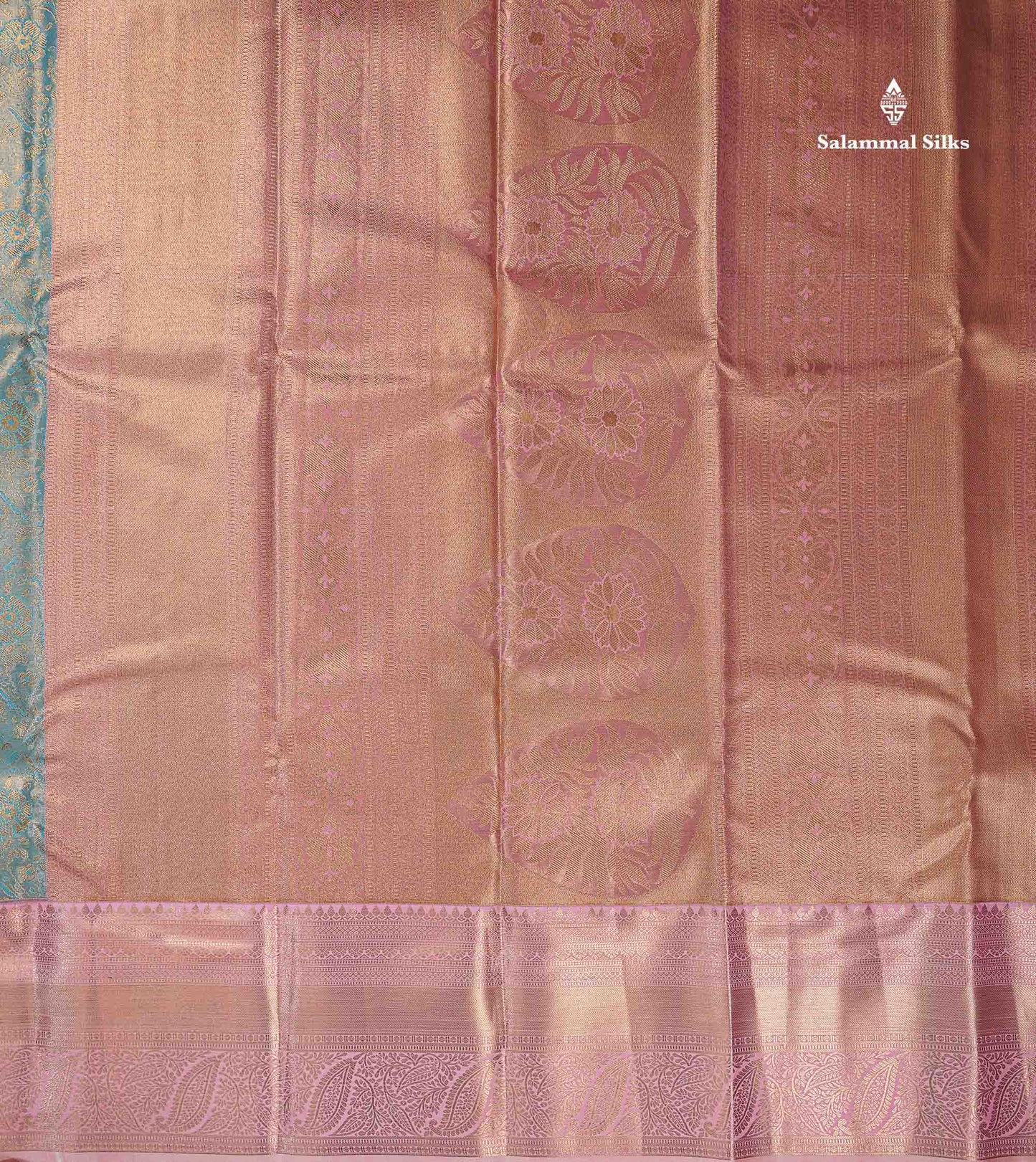Beautiful Ice Blue Tissue Bridal Semi Silk Saree With Contrast Baby Pink Traditional Evening Morning Border