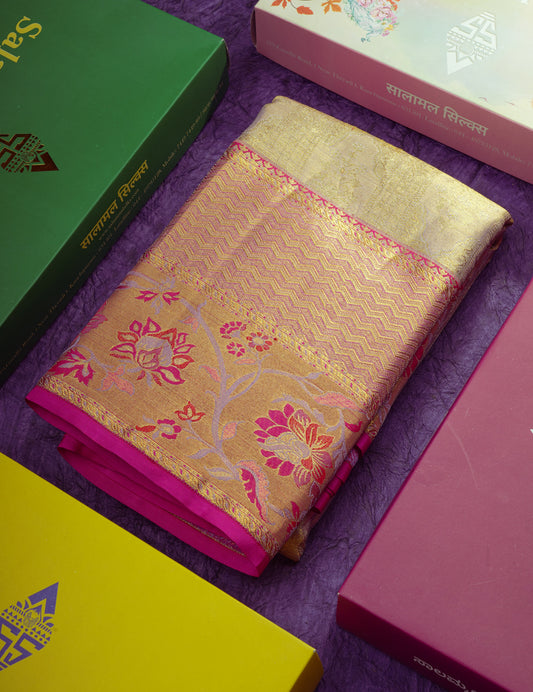 Kanjivaram Tissue Silk Saree Lavender With Grand Blouse