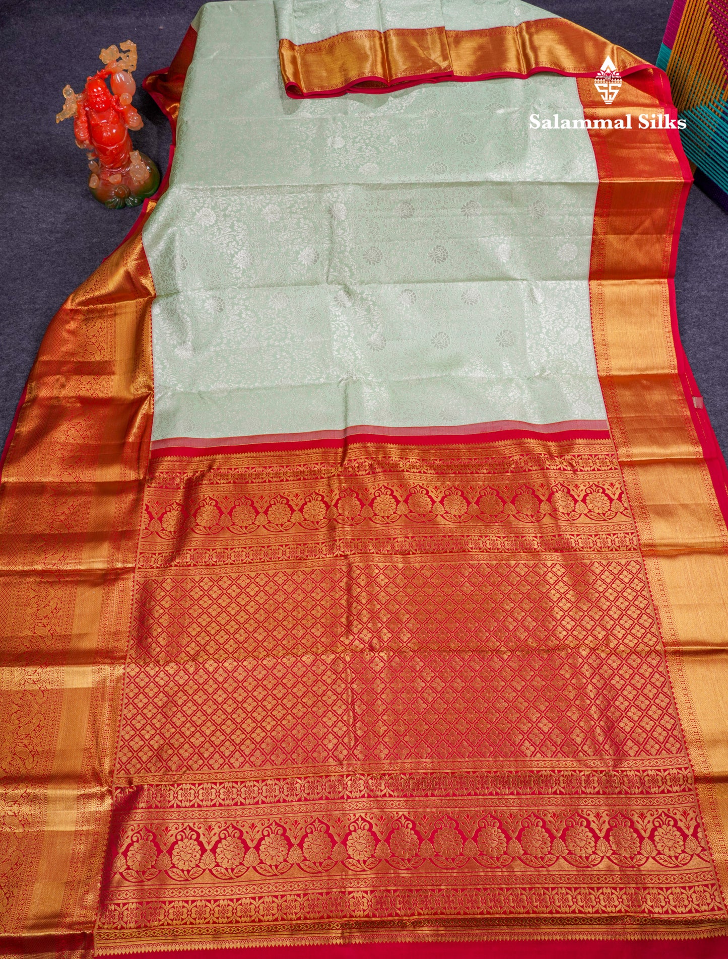 Beautiful Rexona Green Bridal Pure Kanjivaram Silk Saree With Contrast Maroon Traditional Evening Morning Border