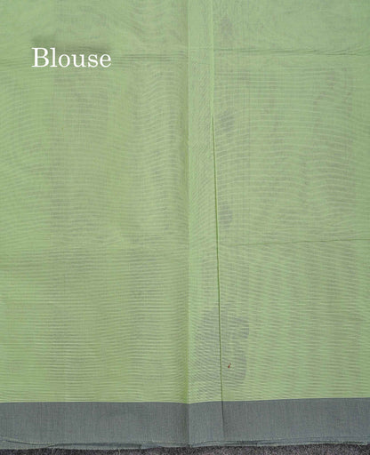 Pure Cotton Saree - Light Pista Green Colour Body Stripes With Thread Work Butta Fancy border