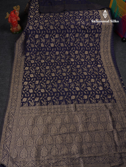 Beautiful Maroon Semi Georgette Saree With Fancy Border