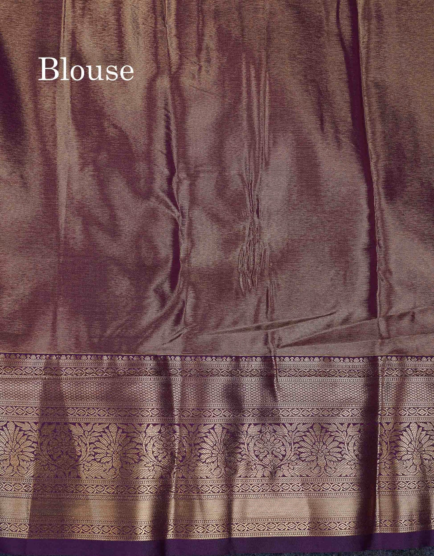 Beautiful Cream Sandal Tissue Bridal Semi Silk Saree With Contrast Dark Purple Traditional Evening Morning Border