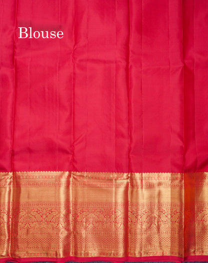 Beautiful Rexona Green Bridal Pure Kanjivaram Silk Saree With Contrast Maroon Traditional Evening Morning Border