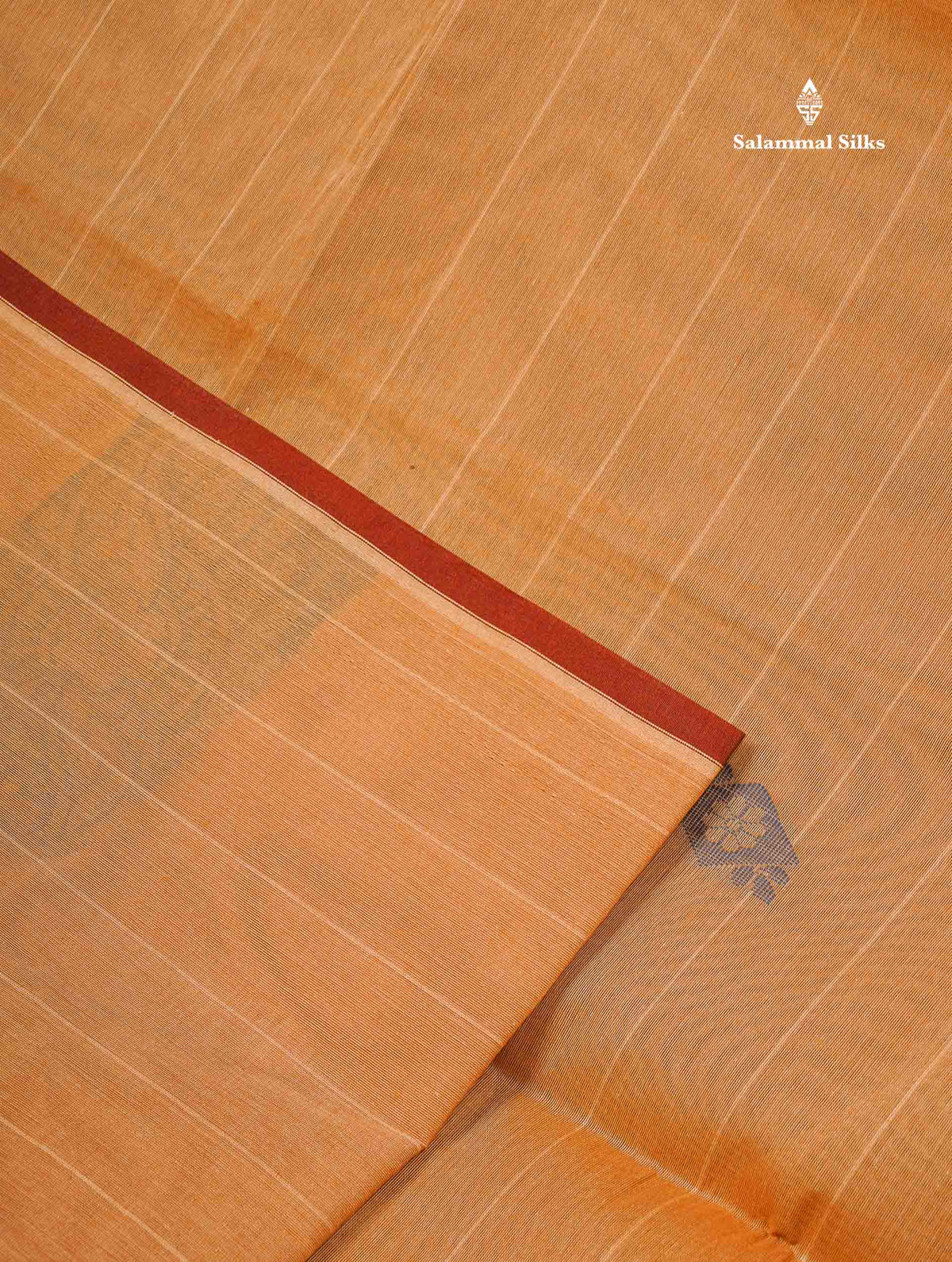 Pure Cotton Saree - Dark Sandal Colour Body Lines With Fancy Thread Work Buttas
