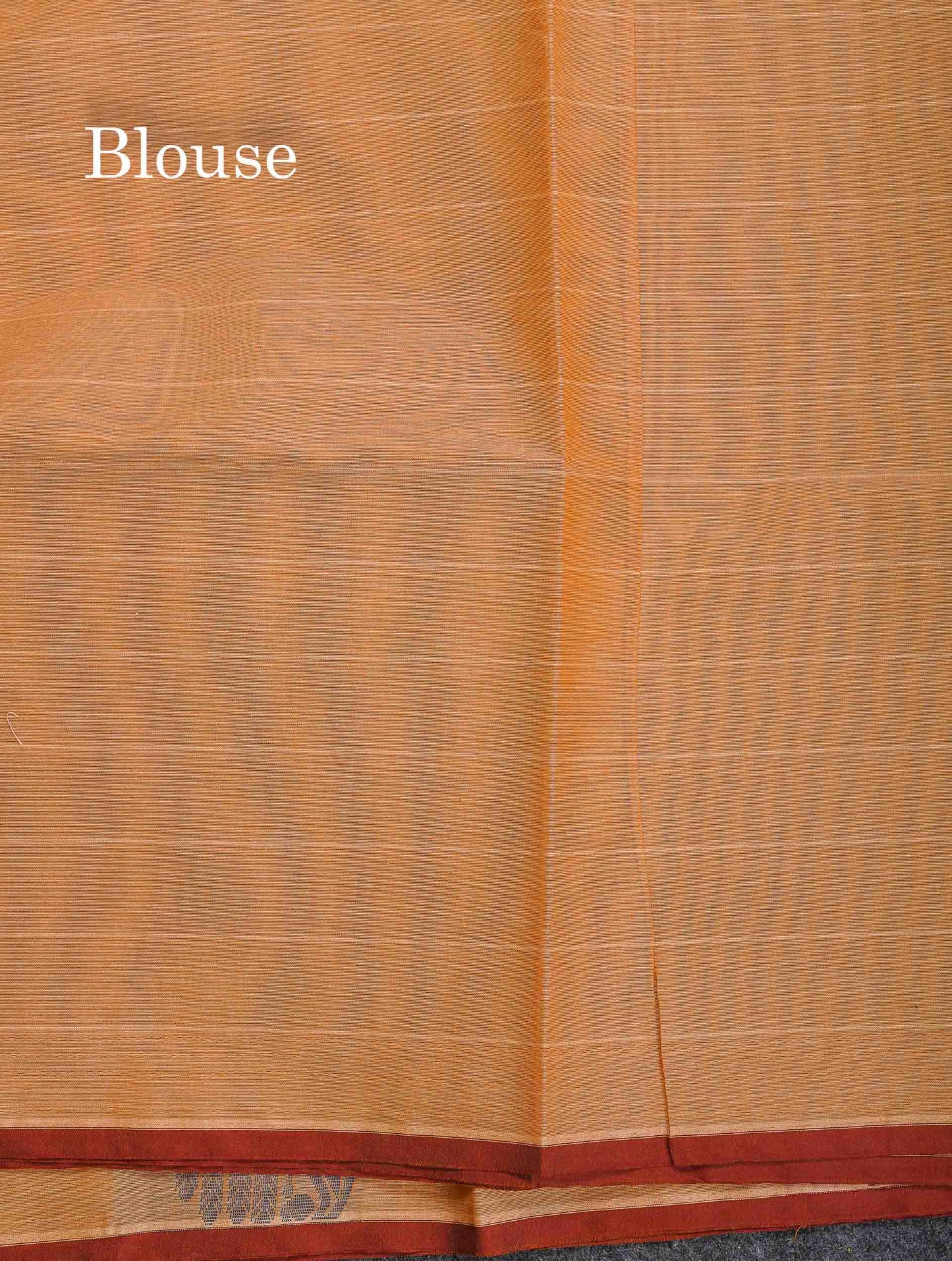 Pure Cotton Saree - Dark Sandal Colour Body Lines With Fancy Thread Work Buttas