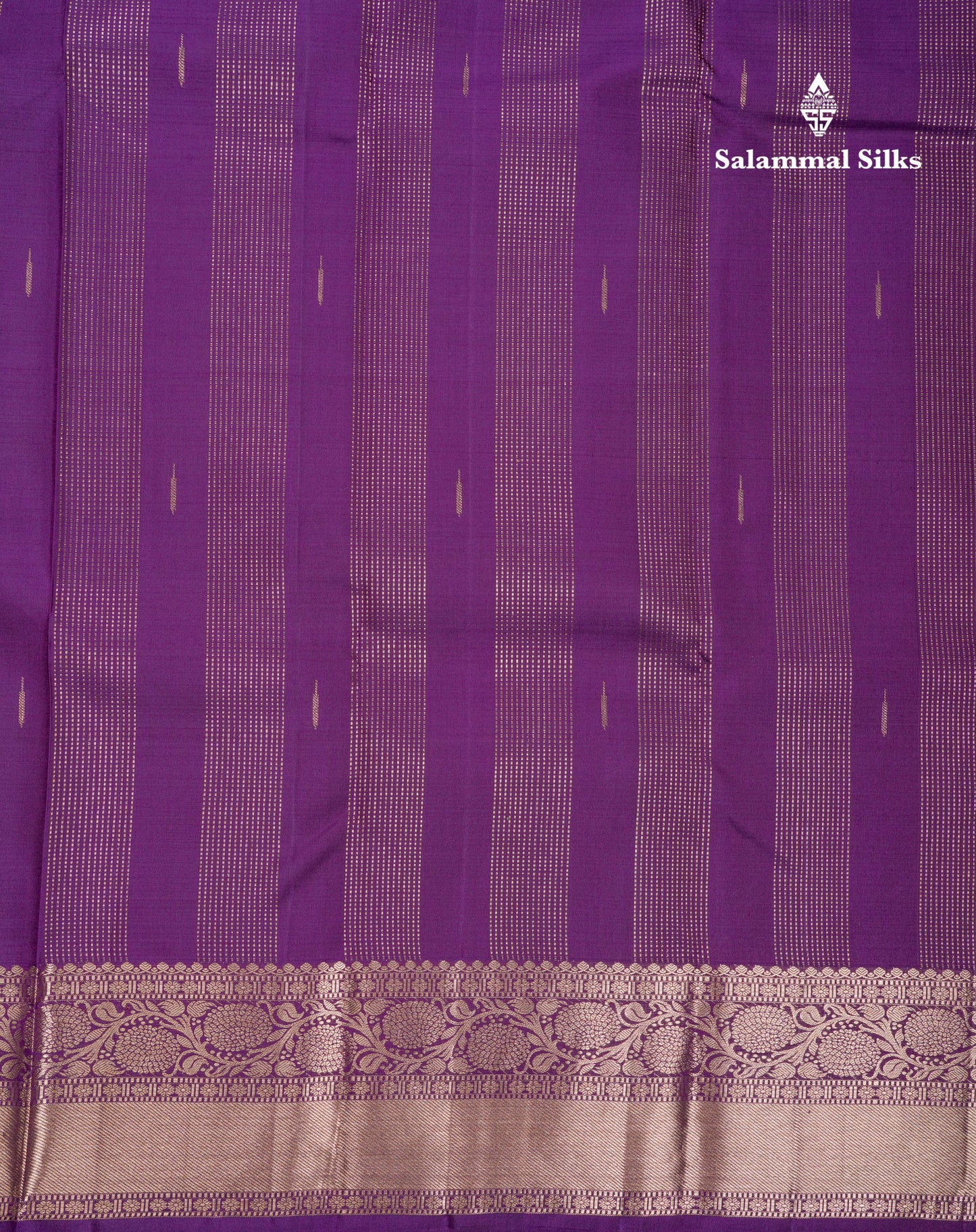 Beautiful Dark Purple Fancy Pure Kanjivaram Silk Saree With Traditional Border