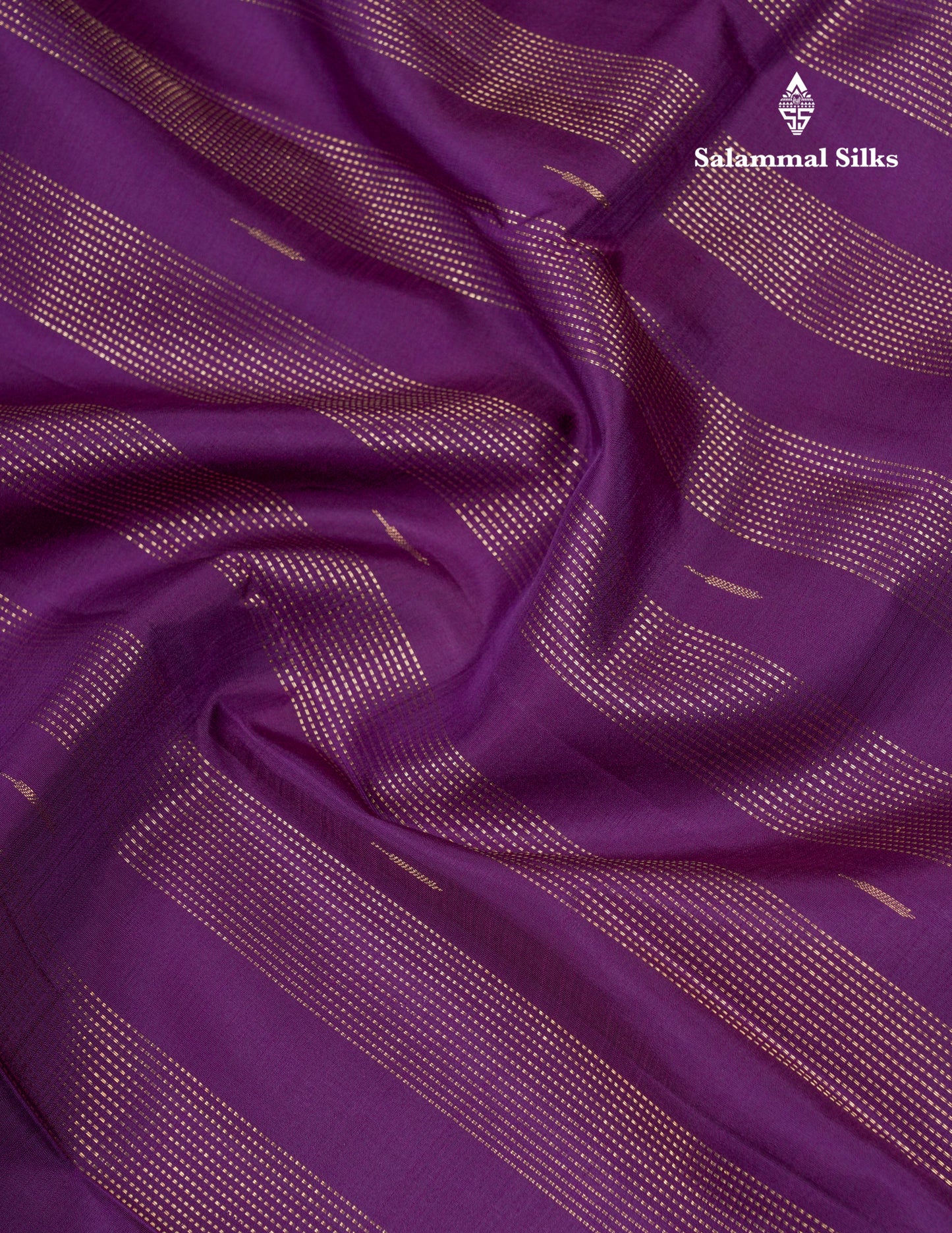 Beautiful Dark Purple Fancy Pure Kanjivaram Silk Saree With Traditional Border