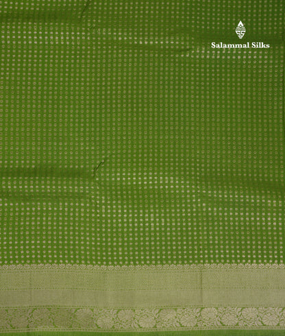 Beautiful Parrot Green Semi Georgette Saree With Fancy Border