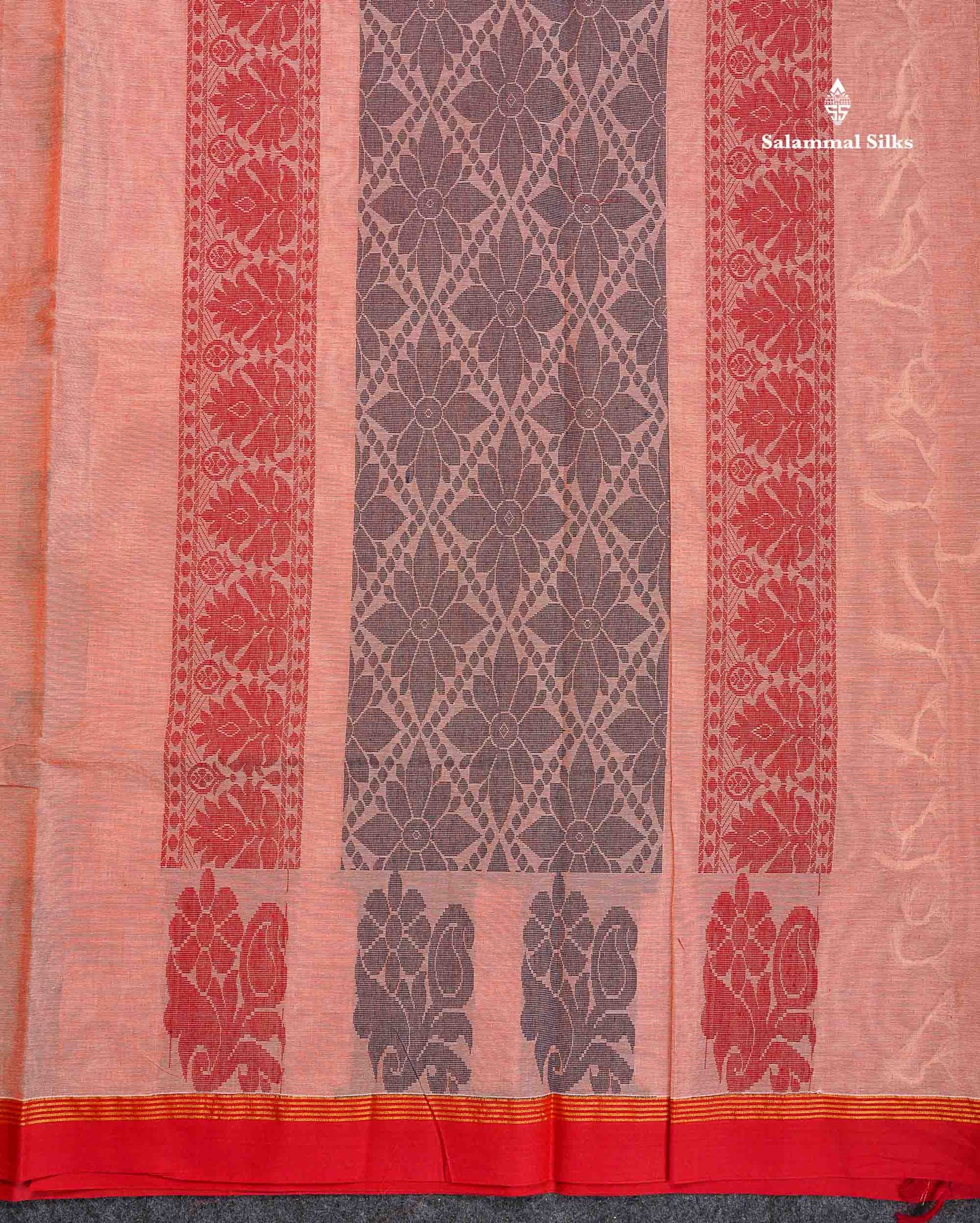 Pure Cotton Saree - Cream Yellow Colour Body Thread Work Butta With Temple Border