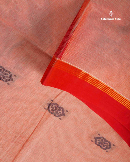 Pure Cotton Saree - Cream Yellow Colour Body Thread Work Butta With Temple Border