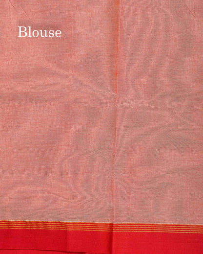 Pure Cotton Saree - Cream Yellow Colour Body Thread Work Butta With Temple Border