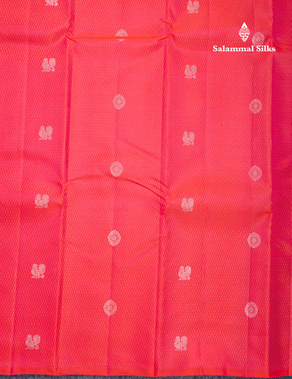 Beautiful Pink Fancy Pure Kanjivaram Silk Saree With Contrast Sapphire Green Blouse