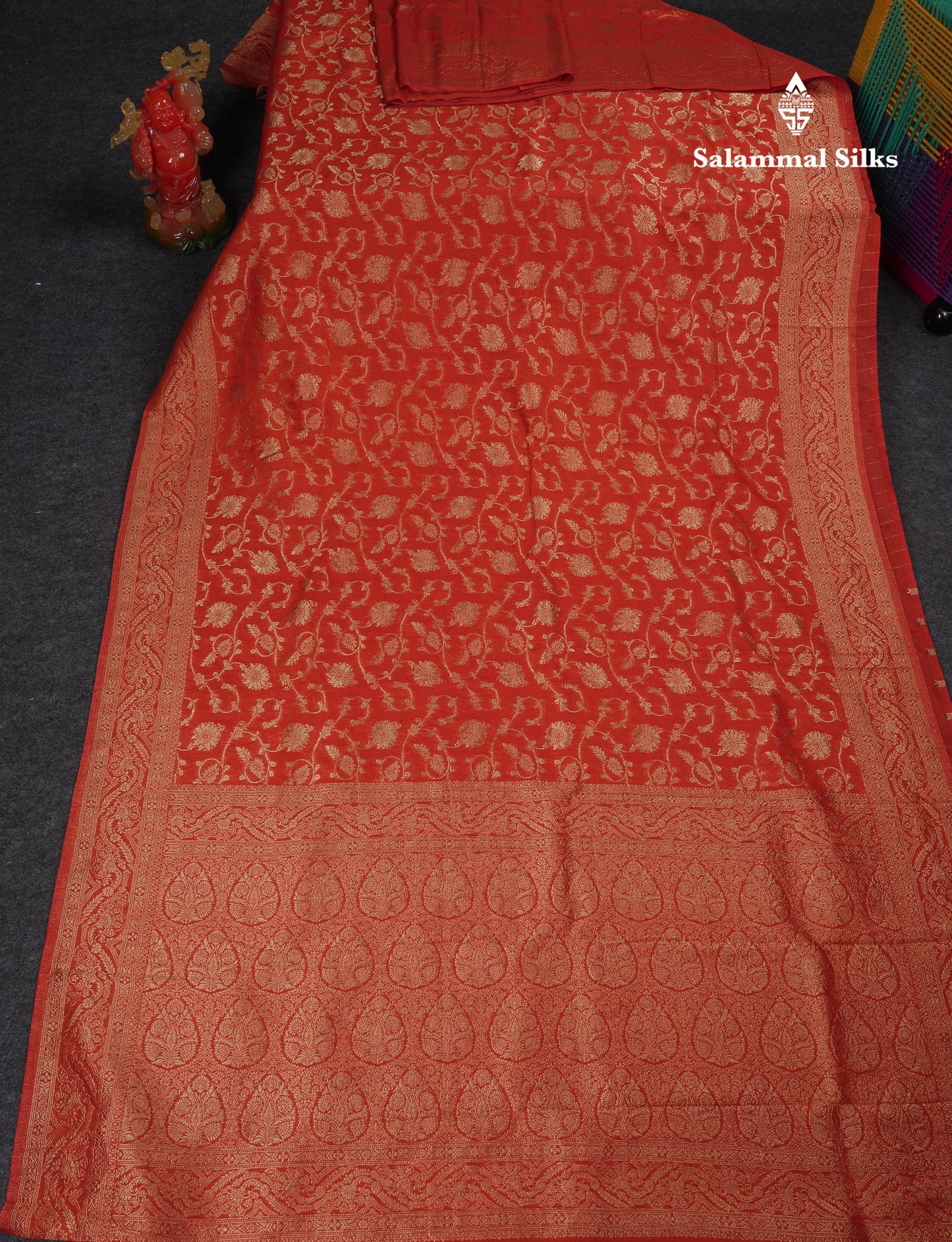 Beautiful Maroon Semi Georgette Saree With Fancy Border