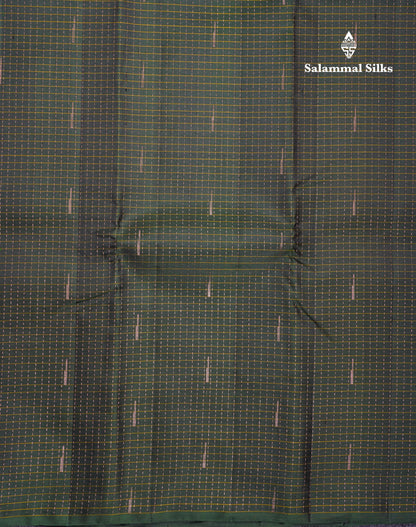 Beautiful Bottle Green Fancy Pure Kanjivaram Silk Saree With Contrast Mustard Yellow Blouse