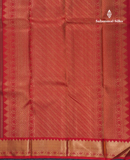 Beautiful Korvai Bottle Green Plain Pure Kanjivaram Silk Saree With Contrast Maroon Medium Traditional Border