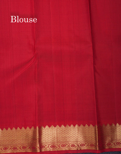 Beautiful Korvai Bottle Green Plain Pure Kanjivaram Silk Saree With Contrast Maroon Medium Traditional Border