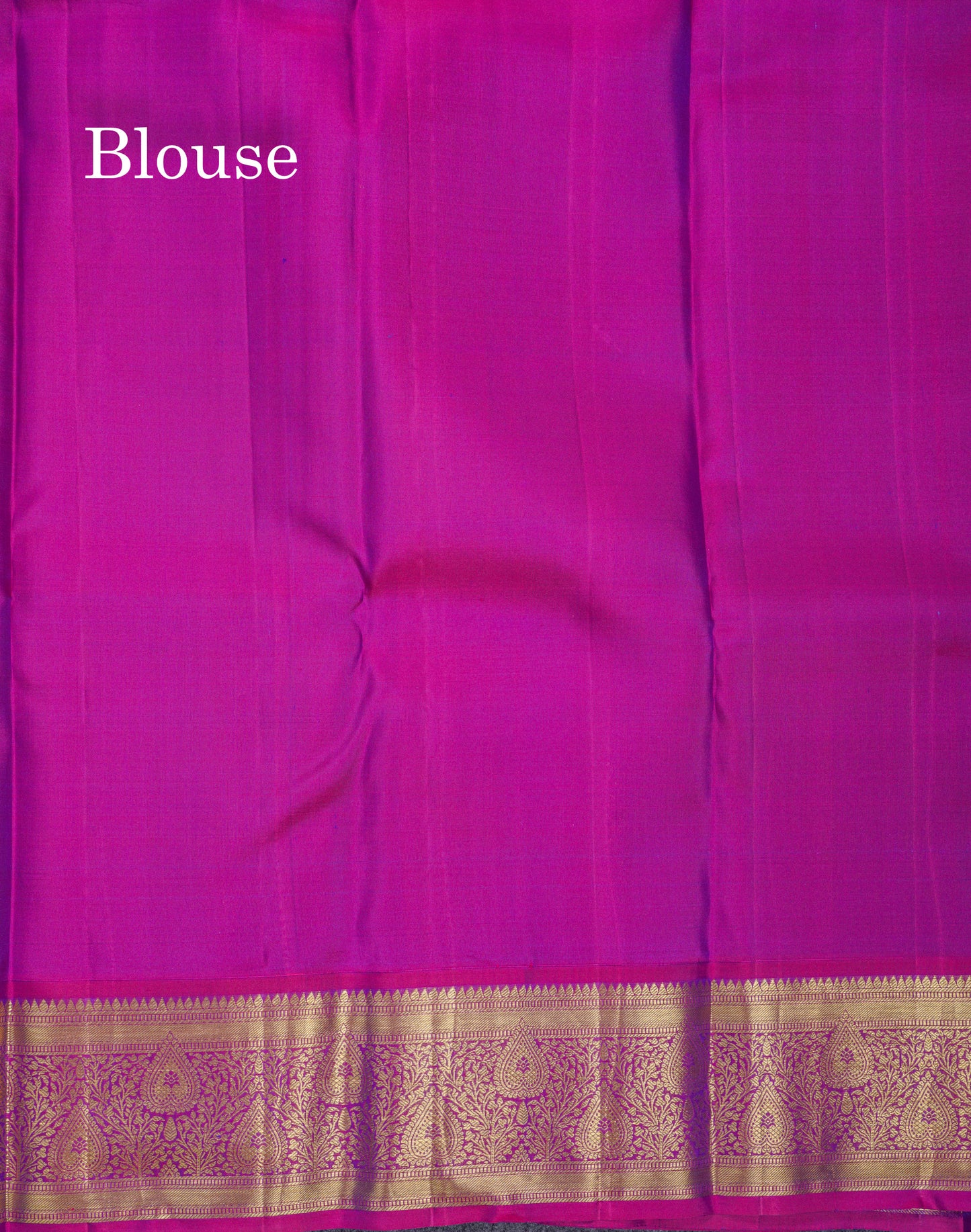Beautiful Anandha Blue Pure Kanjivaram Silk Saree With Contrast Magenta Traditional Border