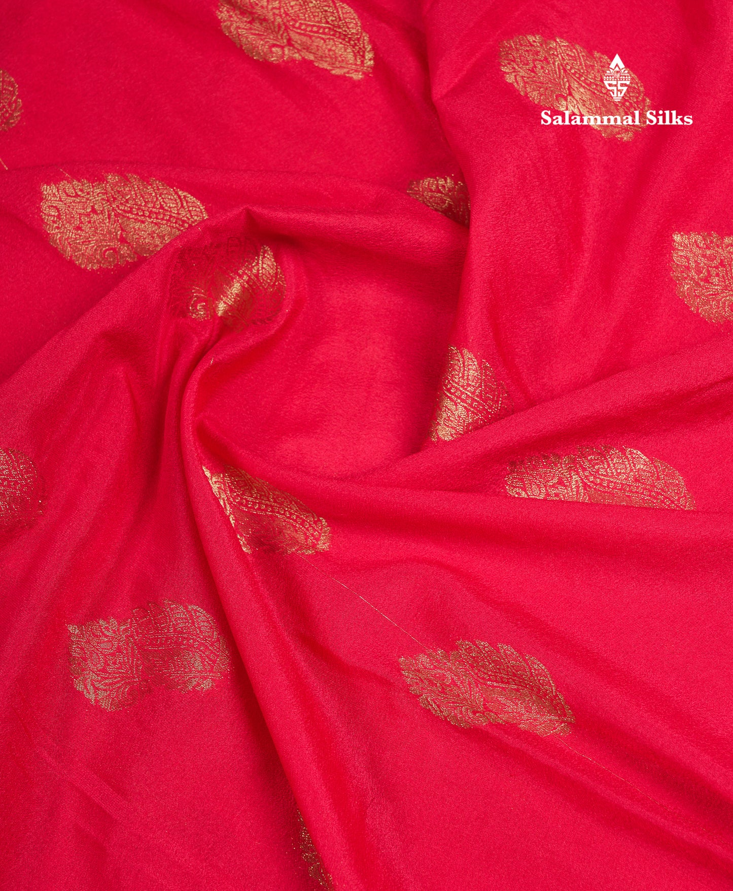 Beautiful Redish Pink Semi Georgette Saree With Fancy Border