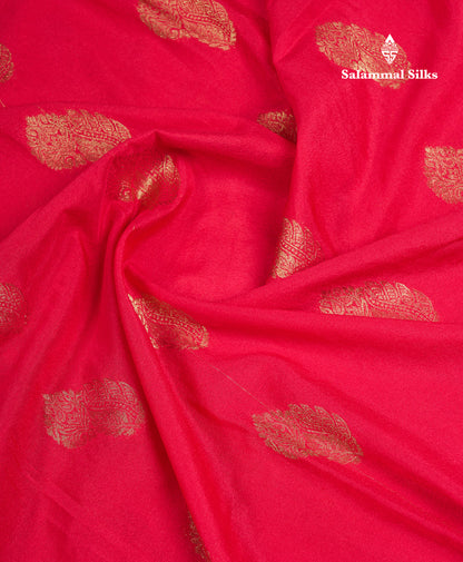 Beautiful Redish Pink Semi Georgette Saree With Fancy Border