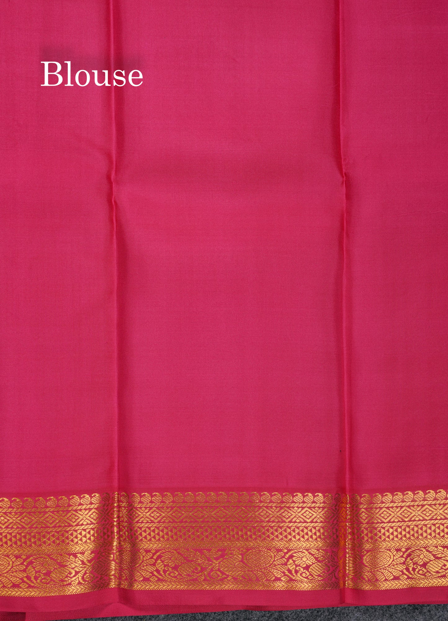 Sapphire Green Vaira Oosi Pure Kanjivaram Silk Saree With Contrast Pink Small Border