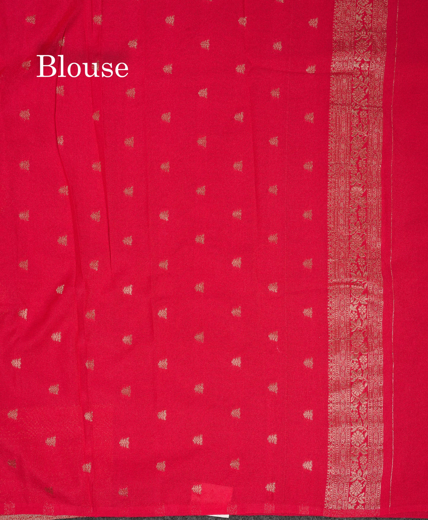 Beautiful Redish Pink Semi Georgette Saree With Fancy Border