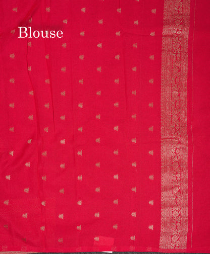 Beautiful Redish Pink Semi Georgette Saree With Fancy Border