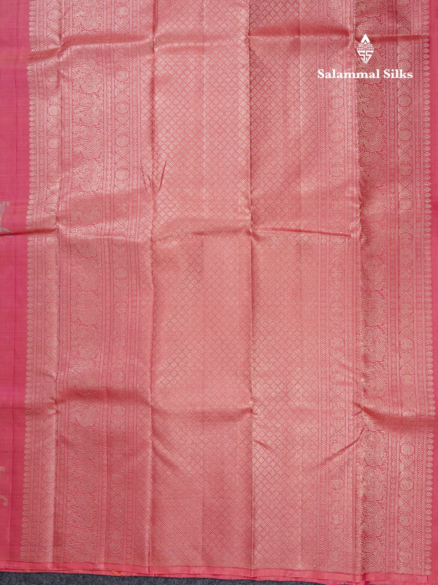 Dual Tone Pinkish Peach Fancy Pure Kanjivaram Silk Saree With Blouse