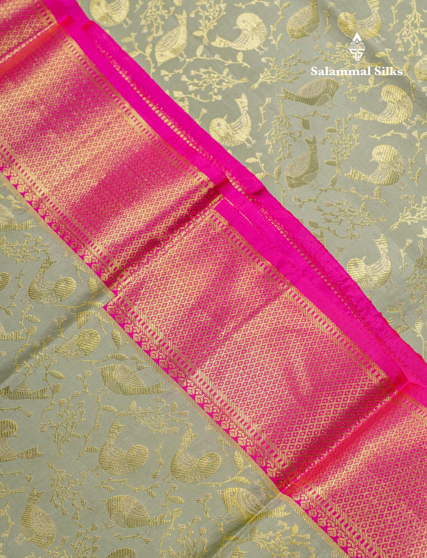 Beautiful Pista Green Bridal Pure Kanjivaram Silk Saree With Contrast Pink Traditional Evening Morning Border