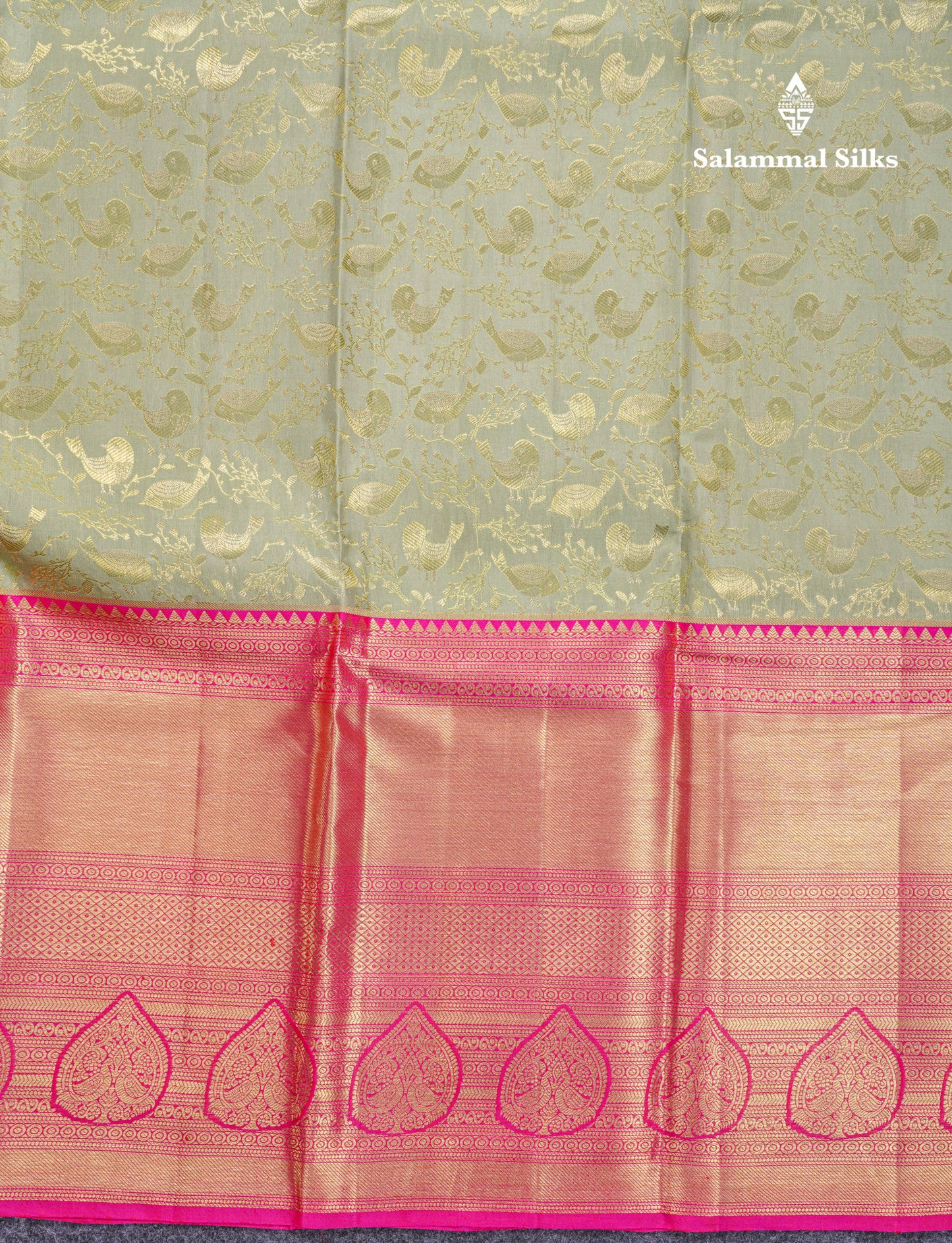 Beautiful Pista Green Bridal Pure Kanjivaram Silk Saree With Contrast Pink Traditional Evening Morning Border