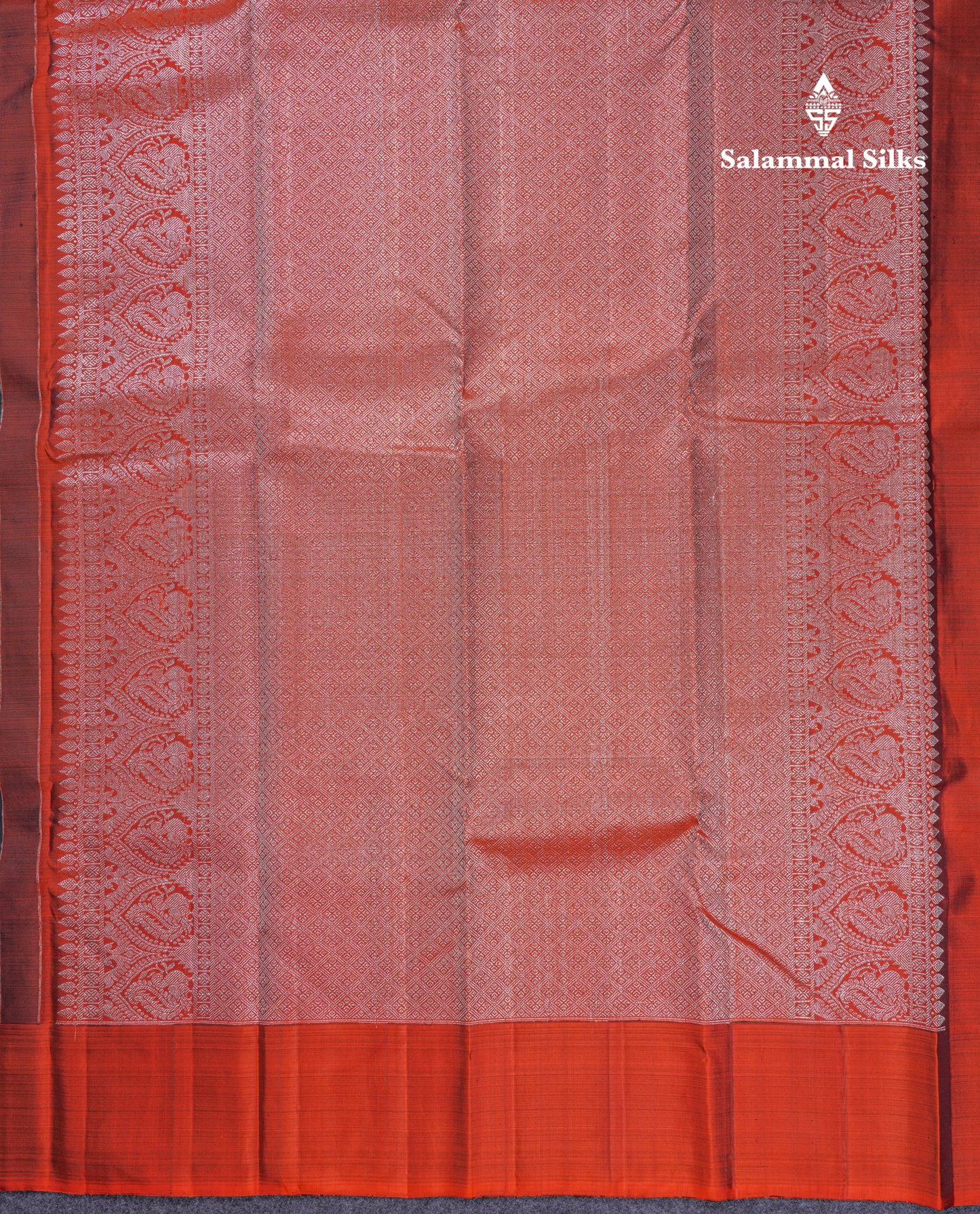 Beautiful Black Fancy Pure Kanjivaram Silk Saree With Contrast Rust Orange Plain Border