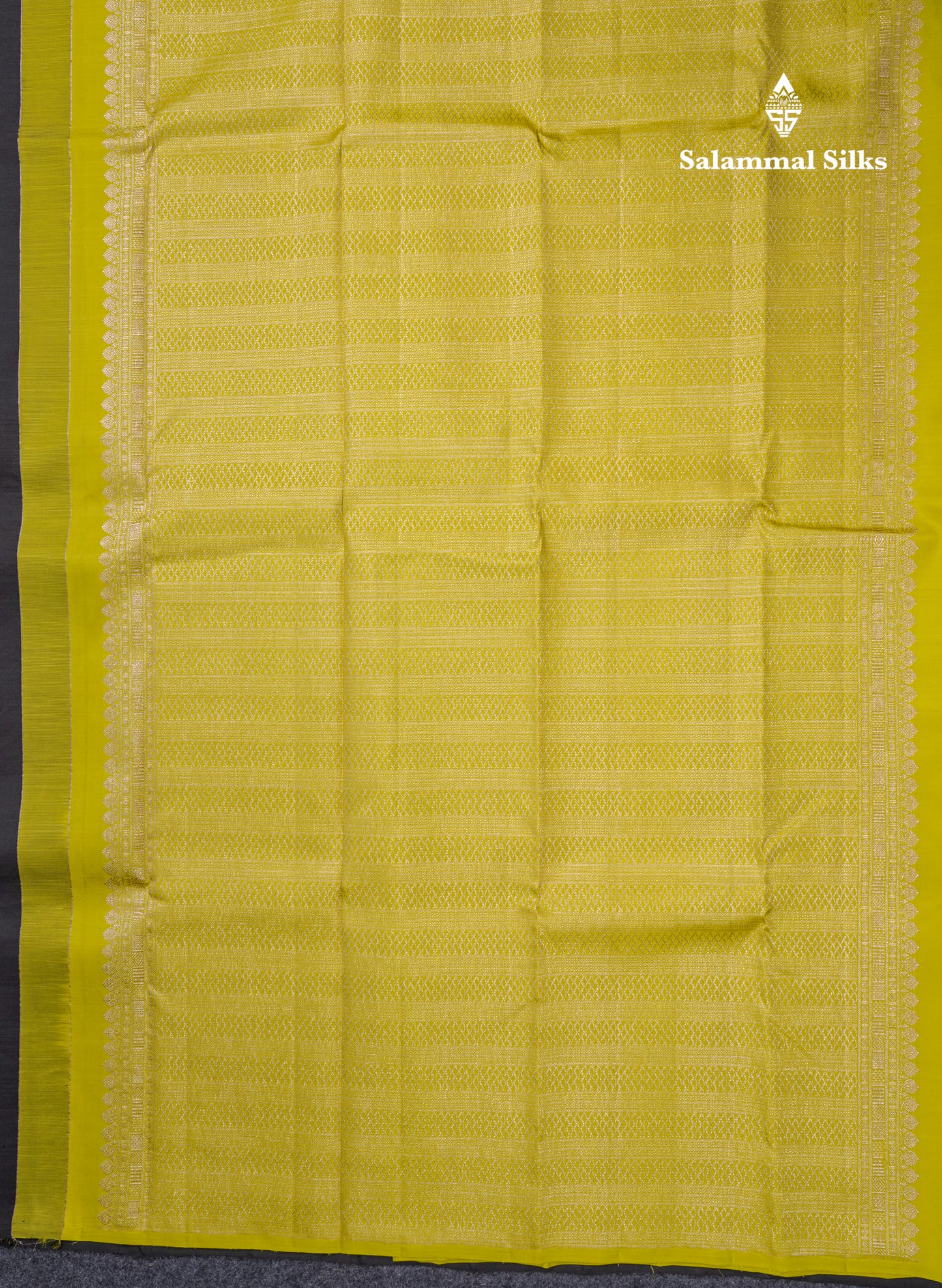 Black Fancy Pure Kanjivaram Silk Saree With Contrast Manthulir Yellow Blouse