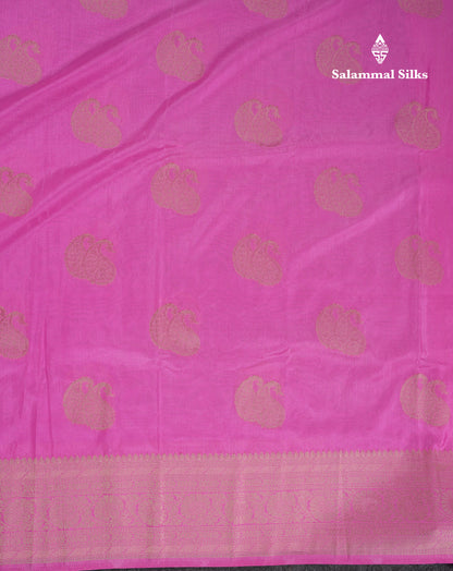 Beautiful Light Pink Semi Georgette Saree With Fancy Border