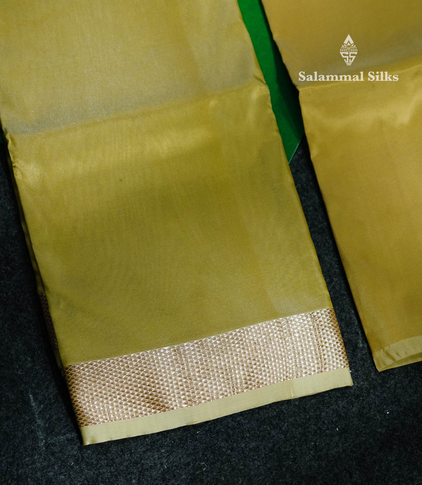 Golden Yellow Asha Mix Dhoti (8x4) & Shirt (2.50M) with Copper Zari Border