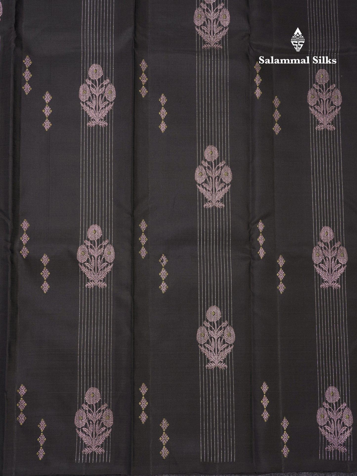 Black Fancy Pure Kanjivaram Silk Saree With Contrast Manthulir Yellow Blouse