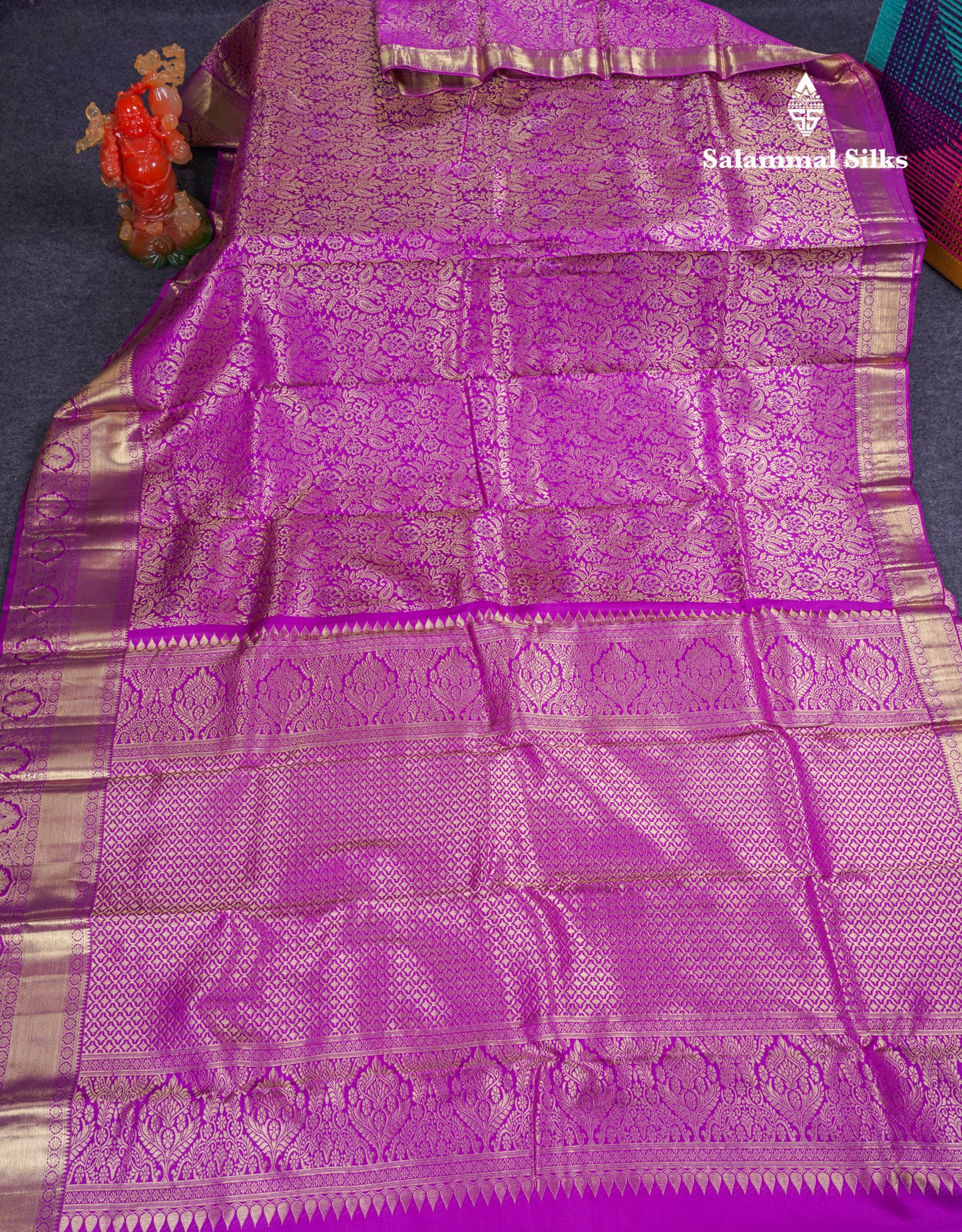 Beautiful Vadamalli Bridal Pure Kanjivaram Silk Saree With Traditional Evening Morning Border