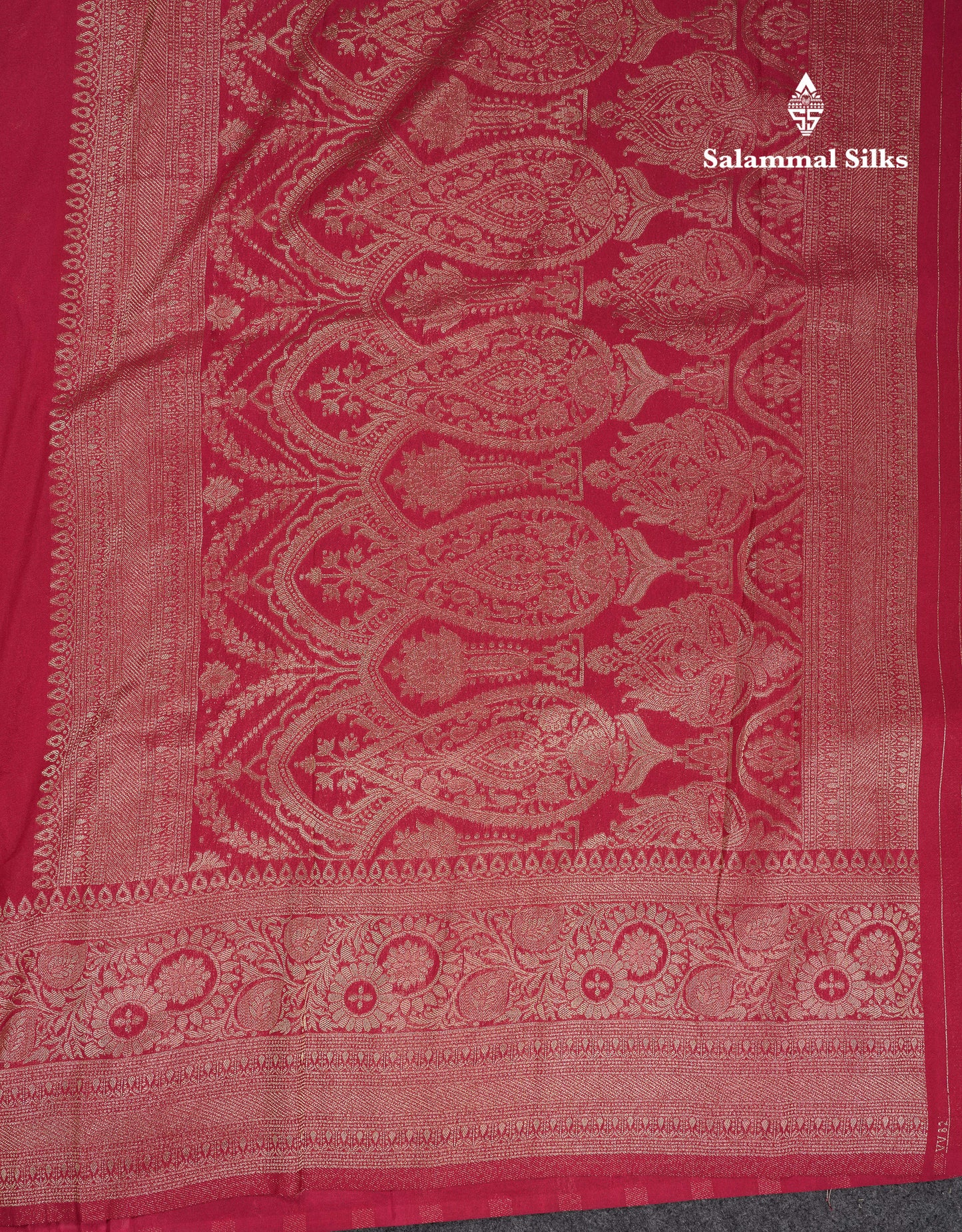 Beautiful Maroon Semi Georgette Saree With Fancy Border