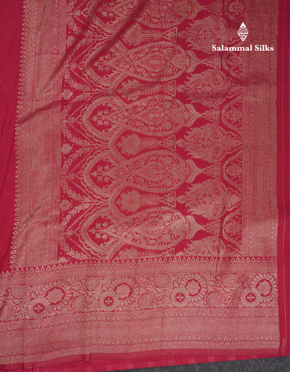 Beautiful Maroon Semi Georgette Saree With Fancy Border