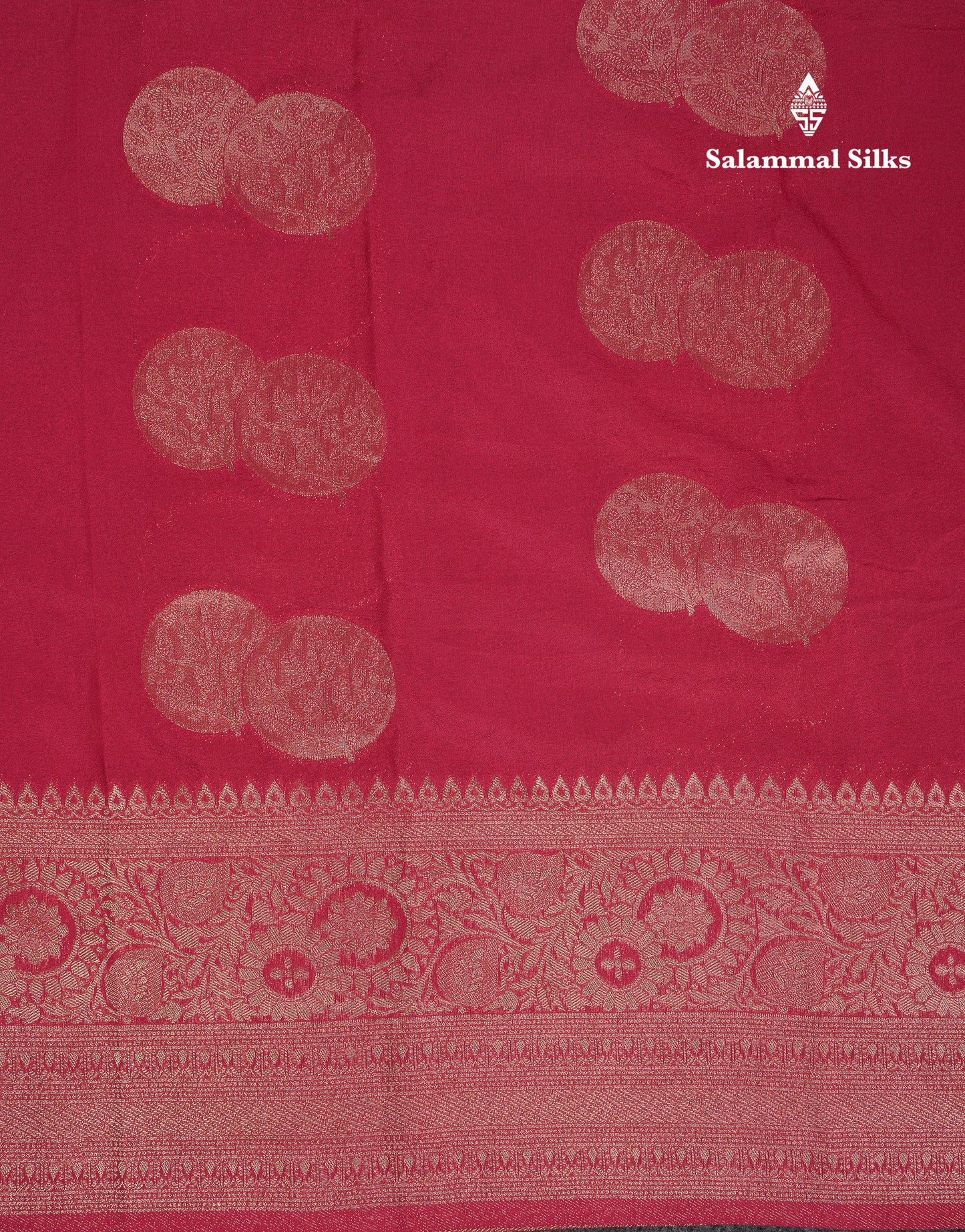 Beautiful Maroon Semi Georgette Saree With Fancy Border