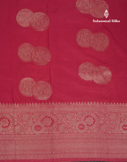 Beautiful Maroon Semi Georgette Saree With Fancy Border