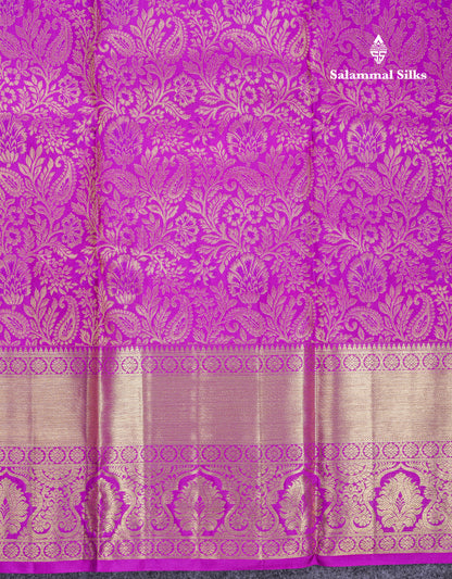 Beautiful Vadamalli Bridal Pure Kanjivaram Silk Saree With Traditional Evening Morning Border