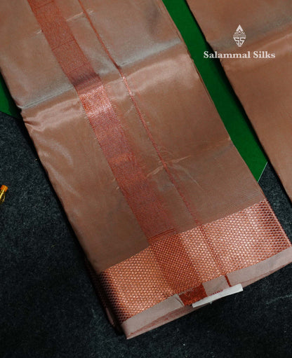 Light Copper Asha Mix Dhoti (8x4) & Shirt (2.50M) with Copper Zari Border