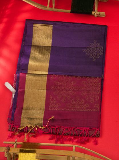 Maroon Kolam Design Kanjivaram Pure Soft Silk Saree With Gold Zari Border
