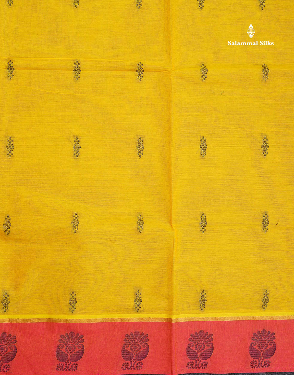 Pure Cotton Saree - Yellow Colour Body Thread Butta With Dual Tone Pink Border