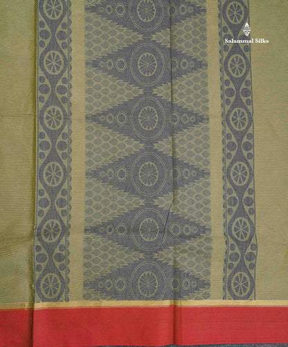 Pure Cotton Saree - Dual Tone Pink Colour Body Thread Work Butta With Brown Border