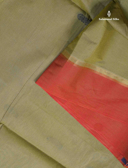 Pure Cotton Saree - Dual Tone Pink Colour Body Thread Work Butta With Brown Border